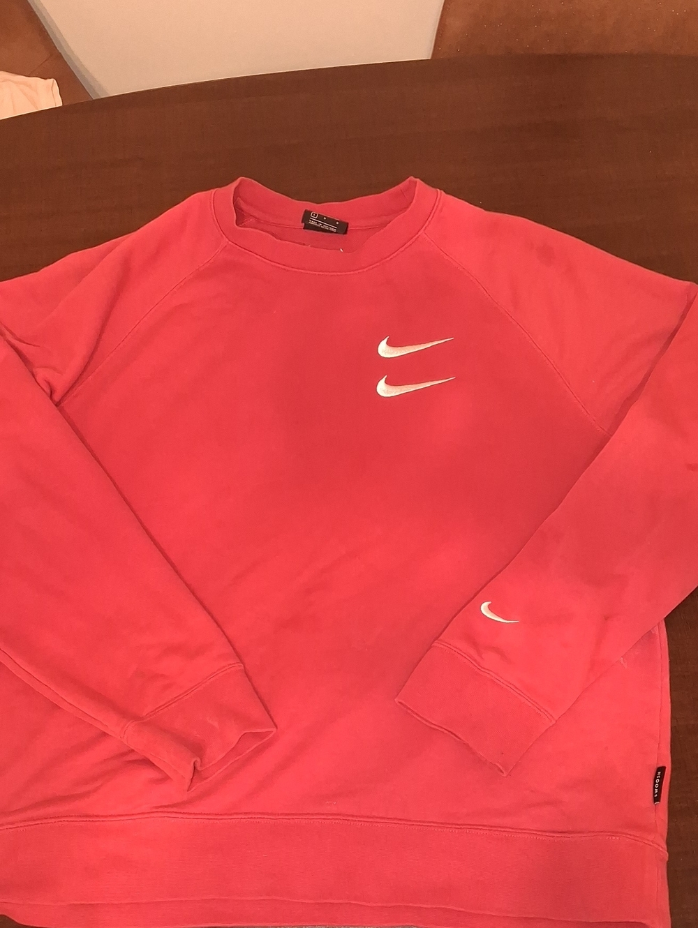 Nike Red Crewneck Sweater with Double Swoosh